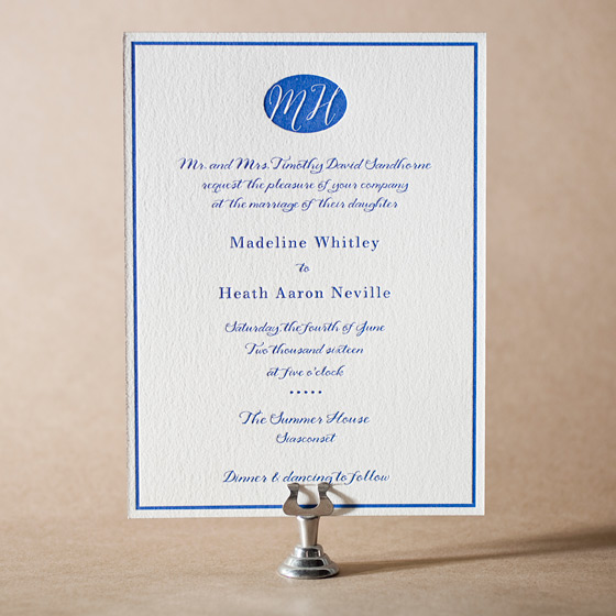 Montauk Letterpress Invitation Design Small