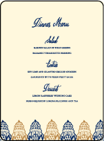 Moroccan Romantic Letterpress Menu Design Small