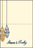 Moroccan Romantic Letterpress Thank You Card Fold Design Small