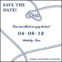Nautical Classic Letterpress Save The Date Design Small
