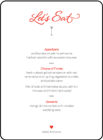 Neo Luna Letterpress Menu Design Small