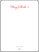 Neo Luna Letterpress Thank You Card Flat Design Small