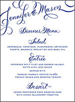 New Calligraphy Letterpress Menu Design Small