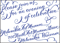 New Calligraphy Letterpress Reception Design Small