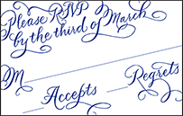New Calligraphy Letterpress Reply Postcard Front Design Small