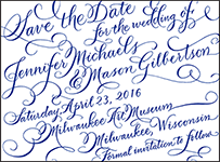 New Calligraphy Letterpress Save The Date Design Small