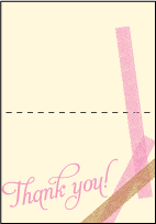 New Washi Letterpress Thank You Card Fold Design Small