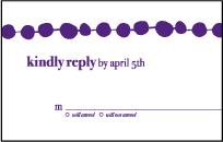 Nola Dots Letterpress Reply Postcard Front Design Small