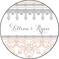 Nouveau Letterpress Coaster Design Small