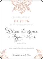 Nouveau Letterpress Save The Date Design Small