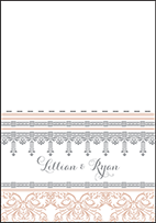 Nouveau Letterpress Thank You Card Fold Design Small