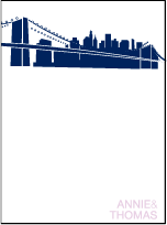 NYC Modern Letterpress Thank You Card Flat Design Small