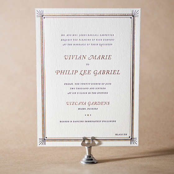 Odeon Letterpress Invitation Design Small