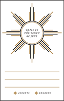 Odeon Letterpress Reply Postcard Front Design Small