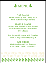 Organic Letterpress Menu Design Small