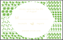 Organic Letterpress Reply Postcard Front Design Small