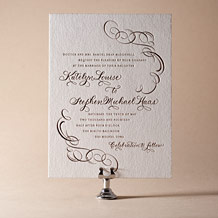 Ornate Flourish Letterpress Invitation Design Small