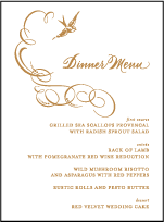 Ornate Flourish Letterpress Menu Design Small