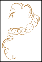 Ornate Flourish Letterpress Placecard Fold Design Small