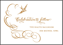 Ornate Flourish Letterpress Reception Design Small