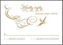Ornate Flourish Letterpress Reply Design Small
