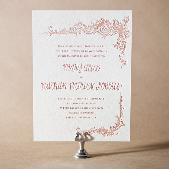 Palace Garden Letterpress Invitation Design Small