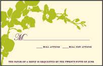 Paradise Letterpress Reply Postcard Front Design Small