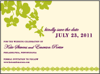 Paradise Letterpress Save The Date Design Small