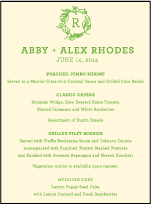 Pastoral Letterpress Menu Design Small