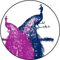 Peacock Full Body Letterpress Coaster Design Small