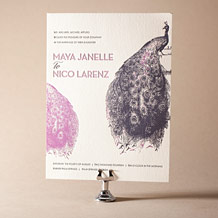 Peacock Full Letterpress Invitation Design Small