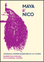 Peacock Full Body Letterpress Reception Design Small