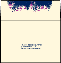 Peacock Full Body Letterpress Reply Envelope Design Small