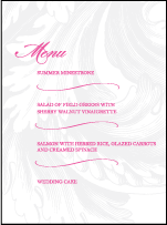 Plume Letterpress Menu Design Small