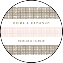 Polka Stripe Letterpress Coaster Design Small