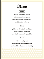 Pyramid Letterpress Menu Design Small