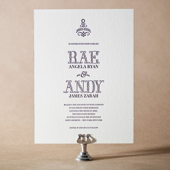 Rae Letterpress Invitation Design Small