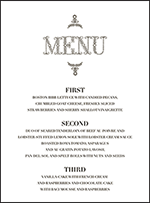 Rae Letterpress Menu Design Small