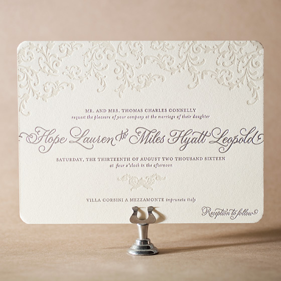 Ravenna Letterpress Invitation Design Small