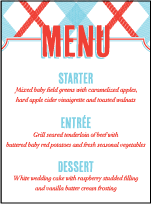 Refined Newport Letterpress Menu Design Small