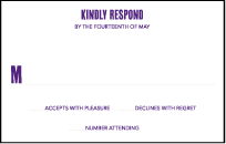 Refined Space Letterpress Reply Postcard Front Design Small