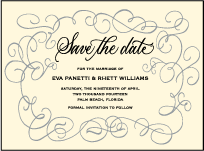 Revival Calligraphy Letterpress Save The Date Design Small