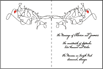 Ribbon Heart Letterpress Program Design Small