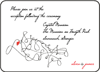 Ribbon Heart Letterpress Reception Design Small