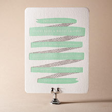 Ribbon Letterpress Invitation Design Small