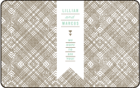 Ribbon Letterpress Reply Postcard Front Design Small