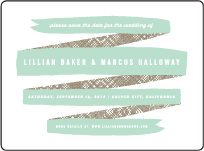 Ribbon Letterpress Save The Date Design Small