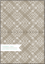 Ribbon Letterpress Thank You Card Fold Design Small