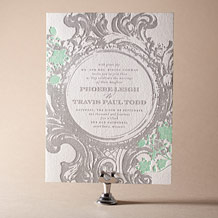 Rococo Elegance Letterpress Invitation Design Small