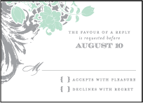 Rococo Elegance Letterpress Reply Design Small